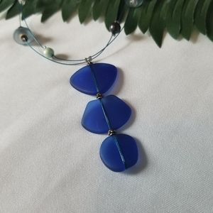 Cobalt Blue sea glass necklace